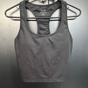 Calvin Klein Performance stretch racerback scoop neck,crop,removable pads